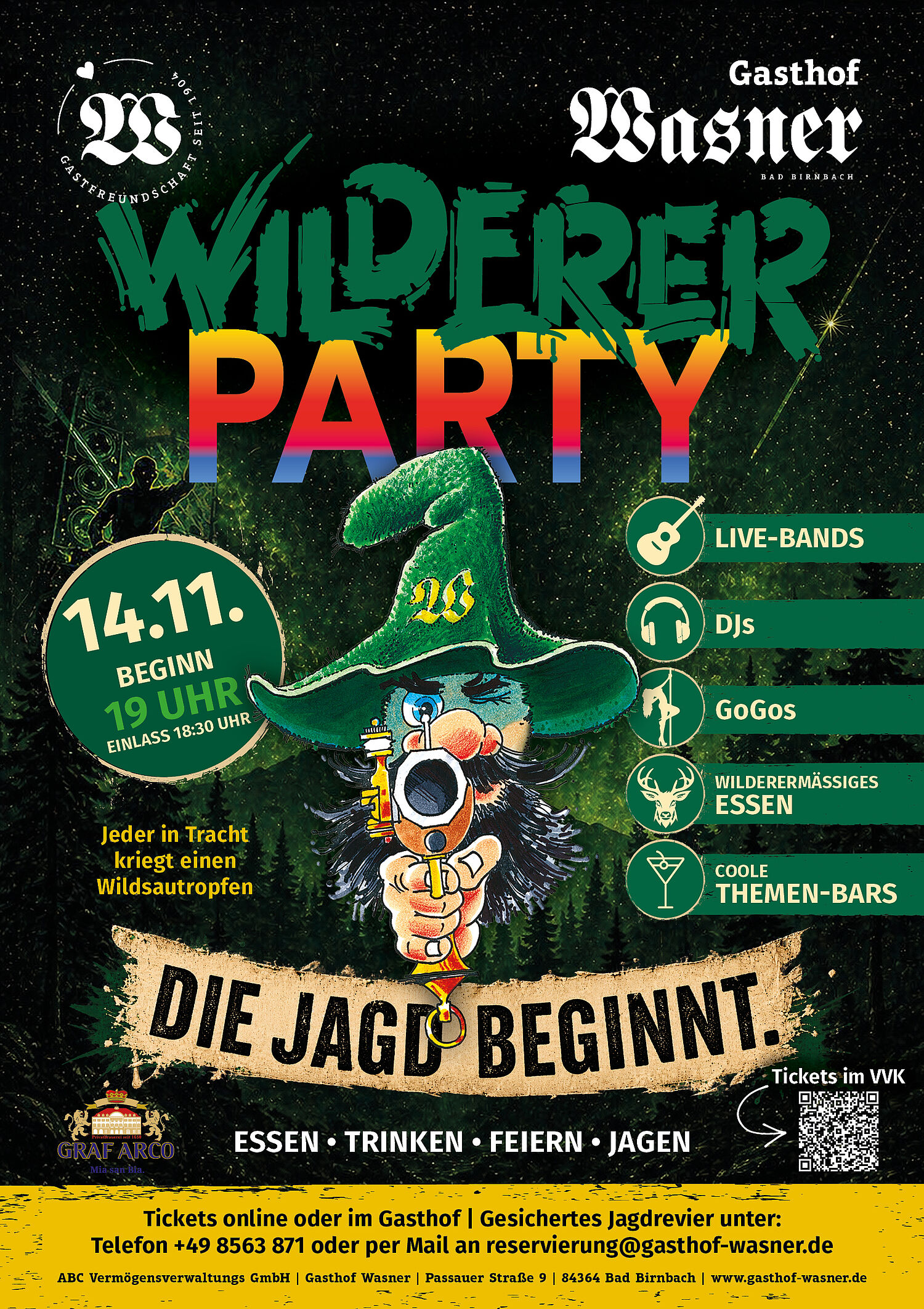 Tickets im Gasthof oder online sichern. 
